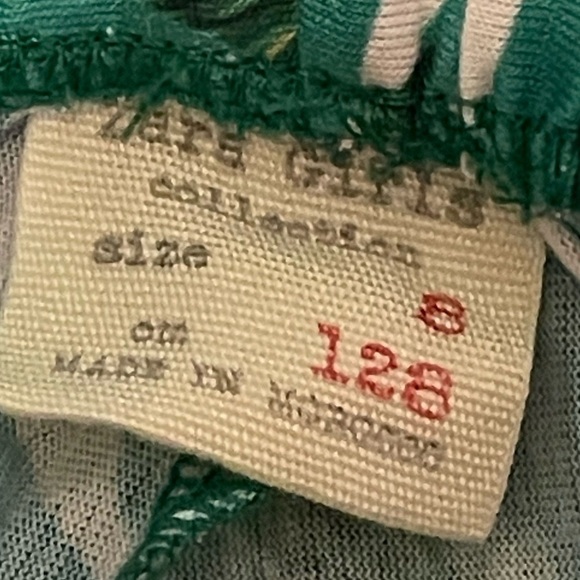 Zara Girls Size 8 Green Accordion Style Tropical Shorts - Picture 3 of 3